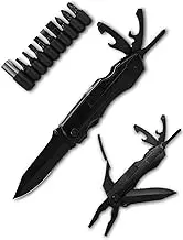 Pocket Folding Knife, Multi-Tool, Pocket Knife for Men, MultiTool Survival Knife with Pliers Bottle and Screwdriver, Nylon Sheath Perfect for Camping & Fishing & Hiking
