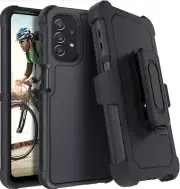 Samsung Galaxy A32 5G Case 6.5" Belt Clip Holster Shockproof Protective Black
