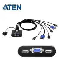 在飛比找良興EcLife購物網優惠-ATEN 宏正 CS22U 2埠帶線式USB KVM多電腦切