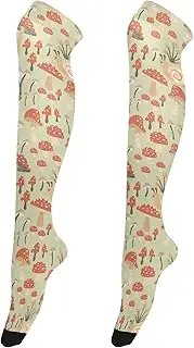 [Caihoyu] Knee-High Socks for Women Lightweight Tube Socks Long Stockings Knee-High Stockings for Dates Mushroom Animals Snail Autumn, Mushroom Animals Snail Autumn