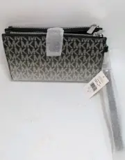 Michael Kors Jet Set Large Ombré Signature Logo Wristlet Black Noir