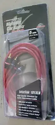 Monster Cable Interlink 101XLN Comp Performance Car Stereo 5 meters NEW Red