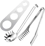 1 Set Stainless Steel Spaghetti Fish Chef Tools Portable Pasta Tong Kitchen Noodle Spoon Pasta Gadgets Kitchen Measurer Pasta Measuring Guide Spaghetti Claw Pasta Measure