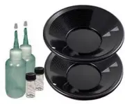 Sluice Monkey (2 Pack) 10" Black Gold pan panning kit with 3-oz Sniffer Bottles
