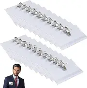 30PCS Name Tag, Id Holder with Clip and Pin, Transparent Waterproof Horizontal Id Holder, Suitable for School, Office, Business and Corporate Events