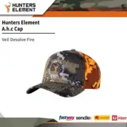 Hunters Element A H C High Crown Mesh Fabric Cap W Curved Peak Veil Desolve Fire