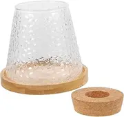 MINAOLULUS 1 Set Hydroponic Plant Utensils Bridal Holder Decor Centerpieces Modern for Geometric Greenery Aesthetic Large Wedding Vase Green Plants Container Glass Planter Wooden