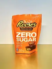 〽️ New Reeses Zero Sugar Miniatures Chocolate Peanut Butter Cups Bag 5.1oz