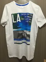 BNWT Boys Sz 14 Target Brand LA Logo Stripe Short Sleeve T Shirt Top UPF 40