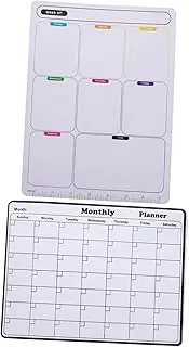 Homoyoyo 2 Sheet Schedule Magnet for Magnetic Fridge Calendar White Refrigerator Whiteboard Fridge Dry Erase Calendar