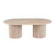 Orazio Faux Marble Wooden Frame Coffee Table Travertine