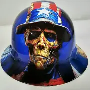 full brim hard hat custom hydro dipped IN WEATHERED AMERICAN PATRIOT LIBERTY NEW