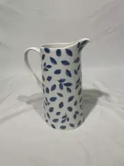 Martha Stewart Collection Geneva Black and White Floral Pitcher, Farmhouse Decor