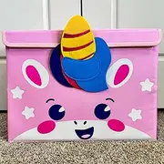 QUOKKA Toy Storage Box for Boys and Girls - 16x12x10 In Toy Chest Organizer for Kids - | Collapsible | Handles | Flip-Top Lids | - Fabric Foldable Bin for Playroom - Nursery Room Organization