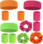 [WHAMVOX] 1set Elastic Sweatbands for Boys and Girls Headbands Wristbands Super Absorbent Lightweight Sports Accessories for Soccer Running Yoga and More