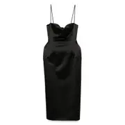 [Magda Butrym] Magda Butrym Silk Dress 36 FR BLACK