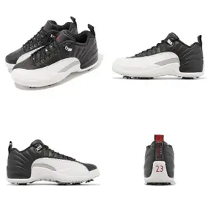 【NIKE 耐吉】高爾夫球鞋 Air Jordan XII Low 男鞋 黑白 高球 Playoffs 12代 AJ(DH4120-010)