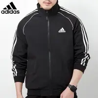 在飛比找蝦皮購物優惠-Adidas愛迪達經典條紋梭織夾克風衣 男子運動休閒健身通勤