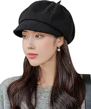 [FEOYA] Women's Fashion Visor Beret Hat Newsboy Cap 8 Panels Plain Cabbie Painter Hat Solid Color Women Spring Beret Cap