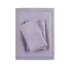 Madison Park Relaxed Cotton Percale Sheet Set Queen Hypoallergenic In Purple