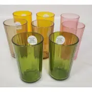 Libbey Mexico Sample MCM Retro Ribbed 8 Piece Glass Set NEW