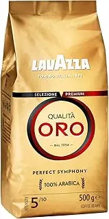 Lavazza, Qualità Oro, 500g, Coffee Beans, Ideal for Bean to Cup Machine and a Filter Coffee Machine, with Fruity and Flowery Aromatic Notes, 100% Arabica, Intensity 5/10, Medium Roast