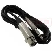 Black XLR Female to 1/4-Inch TRS Patch Cable 6 Feet