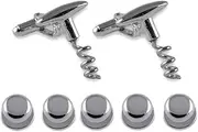 [Select Gifts] Sterling silver corkscrew Cufflinks Shirt Dress Studs Gift Set