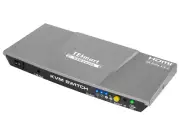 Tesmart HKS0201A1U Black Portable Dual Monitor HDMI VGA KVM Switch Box(EuroCord)