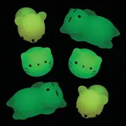 Mini Glow-in-the-Dark Mochi Squishies - 6 Pc
