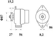 Mahle Alternator for Dynapac Ca141D/Pd 2.9L Turbo Diesel 3029T 01/98 - 12/99