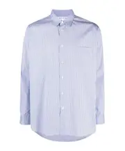 vertical-stripe long-sleeve shirt XL White