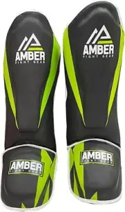 Amber Pro Style Competition Muay Thai Shin and Instep Sparring Guards, X-Large