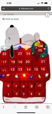 Hallmark LIGHT UP & MUSICAL Snoopy Doghouse Countdown Christmas Calendar PEANUTS