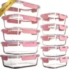 10 Pack Glass Food Storage Containers with Lids, Meal Prep Pantry Kitchen Storag