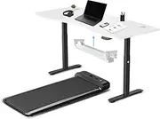 Lifespan Fitness WalkingPad M2 Treadmill with 180 cm ErgoDesk Automatic Standing Desk, White