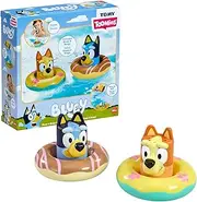 Toomies Bluey Bath Float 2 Pack | Pouring Cup Bluey and Bingo ToddlerBath Toys in Floating Pool Rings with Water Wheels | Officially Licensed BlueyToys | Toddler Toys for 18 Month Old Plus