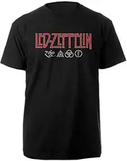[Rock Off officially licensed products] Led Zeppelin Logo And Symbols T Shirt