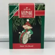 NEW Hallmark Keepsake Christmas Ornament Hark It's Herald Elf 1990 #2 Drum Band