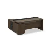 Modern Furniture Carter Executive Office Desk+Right Return-180cm-Coffee+Charcoal