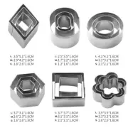 Polymer Clay Cutter Stainless Steel Geometry DIY Pottery Tool Cutting Mold 30Pcs
