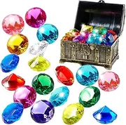 Treasure Box Toys - Swimming Toys Treasure Box Pool Toy,Kids Pool Toys, Fake Gems for Home Decoration, Desktop, Vase Decoration, Fish Tank Decoration, Pool