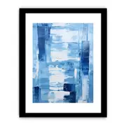 Knife Blue Abstract Art palette knife Framed Art