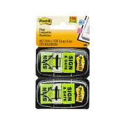 Post-It Sign &amp; Date Flags Bright Green 25 x 43mm 2-Pack - Box of 6