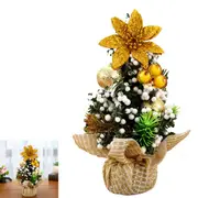 Christmas Tree Ornaments Tabletop Mini Christmas Tree Desktop Decor for Holiday Xmas Home -Gold