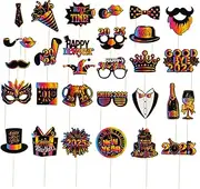 1 Set Year Party Photo Booth Props Funny Year Decorations Safe and Sturdy Materials for Multi Occasion Use
