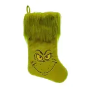 Hobby Lobby Grinch Furry Face 20" Applique Christmas Stocking NWT