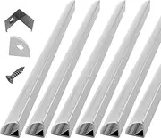 [HAMRVL] 6-Pack 1ft/30cm 16x16mm Led Aluminum Channel System with Cover V Shape, Led Strip Light Diffuser Track with White End Caps and Mounting Clips Accessories,Aluminum Profile for Led Strip Lights