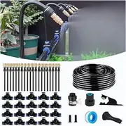 WCBMIRRI New Drip Irrigation System,Automatic Irrigation System with Replaceable 360-degree Bending Dropper,Adjustable Atomizing Copper Nozzle for Watering System Garden Plants.(Automatic Timer)