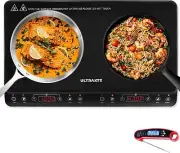 Double Induction Cooktop Portable Dual Induction Burner with Sensor 1800 W